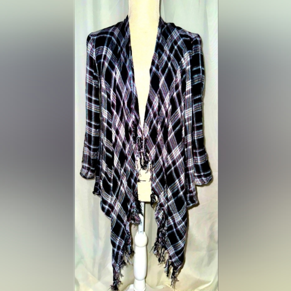 Socialite Medium Plaid Tie Front Top